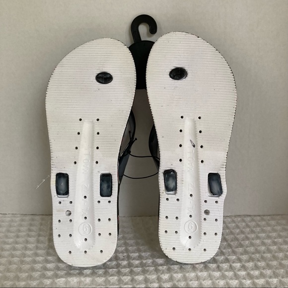 BETTY BOOP Flip Flops Black Red Peach Womens Size 6 - Picture 6 of 9